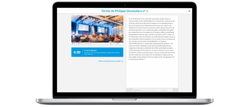 Écran de la plateforme de dictées en ligne Orthodidacte Écran de la plateforme de dictées en ligne Orthodidacte